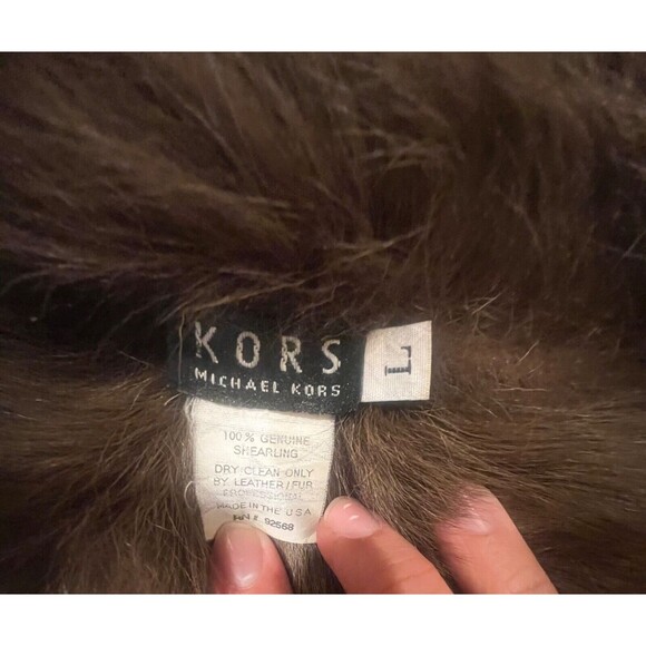 Kors Michael Kors Shearling Fur Coat Large - Picture 4 of 4